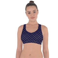 Blue Plaid  Cross String Back Sports Bra by dressshop