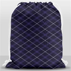 Blue Plaid  Drawstring Bag (large) by dressshop