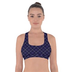 Blue Plaid  Cross Back Sports Bra by dressshop