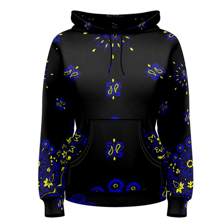 Blue Yellow Bandana Women s Pullover Hoodie