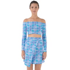 Geometric Doodle 1 Off Shoulder Top With Skirt Set by dressshop