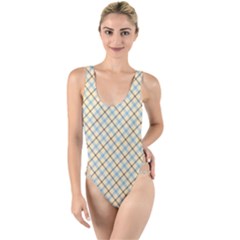 Plaid 2 High Leg Strappy Swimsuit by dressshop