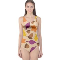 Acorn Pattern One Piece Swimsuit by Hansue