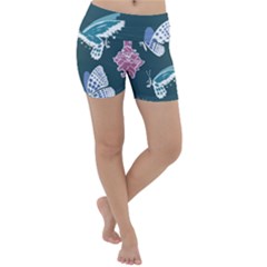 Butterfly  Lightweight Velour Yoga Shorts by Hansue