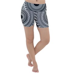 Graphic Design Round Geometric Lightweight Velour Yoga Shorts by Nexatart