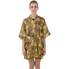 Gold Coins Quarter Sleeve Kimono Robe by quinncafe82