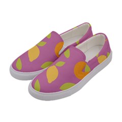 Seamlessly Pattern Fruits Fruit Women s Canvas Slip Ons by Nexatart