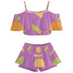 Seamlessly Pattern Fruits Fruit Kids  Off Shoulder Skirt Bikini by Nexatart