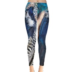 Peacock Feathers Leggings  by greenthanet