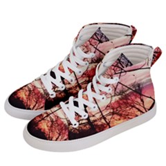 October Sunset Men s Hi-top Skate Sneakers by bloomingvinedesign