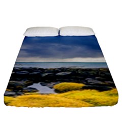 Iceland Nature Mountains Landscape Fitted Sheet (king Size) by Sapixe