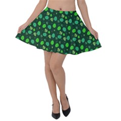 Green Leaves Velvet Skater Skirt by greenthanet