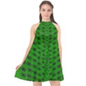 Forest Flowers In The Green Soft Ornate Nature Halter Neckline Chiffon Dress  View1