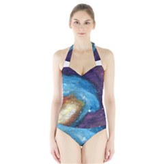 Cloud Galaxy Halter Swimsuit by lwdstudio