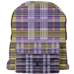 Playing With Plaid Kitten (purple) Halloween Pattern Giant Full Print Backpack by emilyzragz