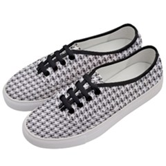 Luv Machine Robot Houndstooth Pattern (grey) Women s Classic Low Top Sneakers by emilyzragz