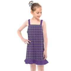 Luv Machine Robot Houndstooth Pattern (purple) Kids  Overall Dress by emilyzragz