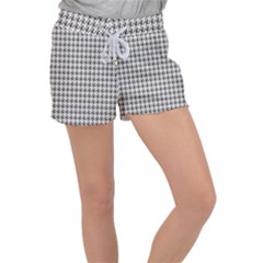 Luv Machine Robot Houndstooth Pattern (grey) Women s Velour Lounge Shorts by emilyzragz