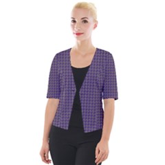 Luv Machine Robot Houndstooth Pattern Purple Cropped Button Cardigan by emilyzragz