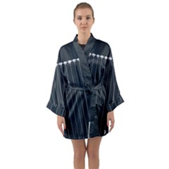 Pinstripe In Diamond Head Pins Pattern Long Sleeve Kimono Robe by emilyzragz