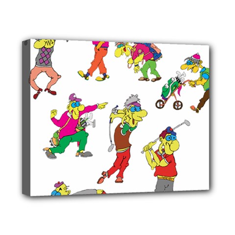 Golfers Athletes The Form Of Canvas 10  X 8  (stretched) by Sapixe