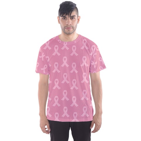 Pink Ribbon - Breast Cancer Awareness Month Men s Sports Mesh Tee by Valentinaart