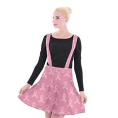 Pink Ribbon - Breast Cancer Awareness Month Suspender Skater Skirt by Valentinaart