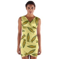 Corn Pattern Wrap Front Bodycon Dress by Valentinaart