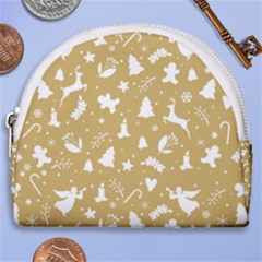 Christmas Pattern Horseshoe Style Canvas Pouch by Valentinaart