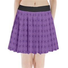 Pattern Spiders Purple And Black Halloween Gothic Modern Pleated Mini Skirt by genx