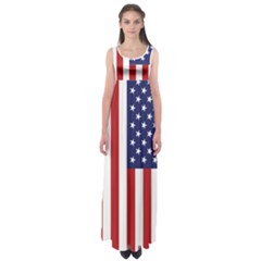 Us Flag Stars And Stripes Maga Empire Waist Maxi Dress by snek