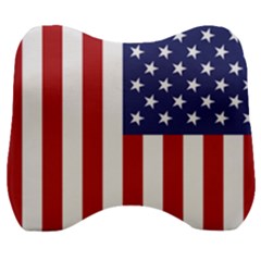 Us Flag Stars And Stripes Maga Velour Head Support Cushion by snek