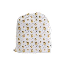 Doge Much Thug Wow Pattern Funny Kekistan Meme Dog White Drawstring Pouch (large) by snek