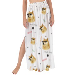 Doge Much Thug Wow Pattern Funny Kekistan Meme Dog White Maxi Chiffon Tie-up Sarong by snek