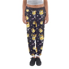 Doge Much Thug Wow Pattern Funny Kekistan Meme Dog Black Background Women s Jogger Sweatpants by snek