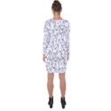 Funny Cat Pattern organic style minimalist on white background Asymmetric Cut-Out Shift Dress View2