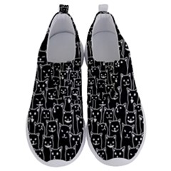 Funny Cat Pattern Organic Style Minimalist On Black Background No Lace Lightweight Shoes by genx