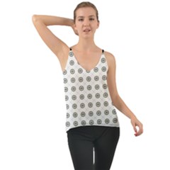 Logo Kekistan Pattern Elegant With Lines On White Background Chiffon Cami by snek