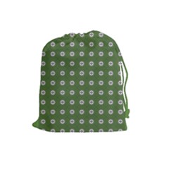 Logo Kekistan Pattern Elegant With Lines On Green Background Drawstring Pouch (large) by snek