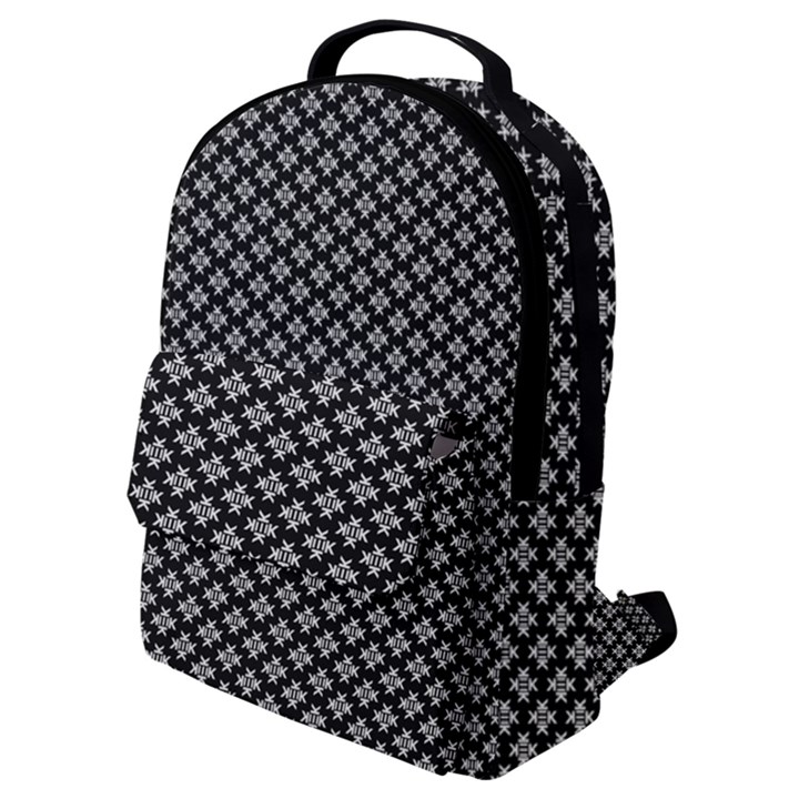 Logo Kek Pattern Black and White Kekistan black background Flap Pocket Backpack (Small)