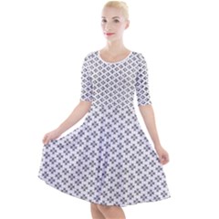 Logo Kek Pattern Black And White Kekistan White Background Quarter Sleeve A-line Dress by snek