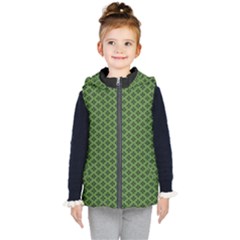 Logo Kek Pattern Black And Kekistan Green Background Kid s Hooded Puffer Vest by snek