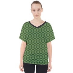 Logo Kek Pattern Black And Kekistan Green Background V-neck Dolman Drape Top by snek