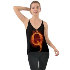 Qanon Letter Q Fire Effect Wwgowga Wwg1wga Chiffon Cami by snek