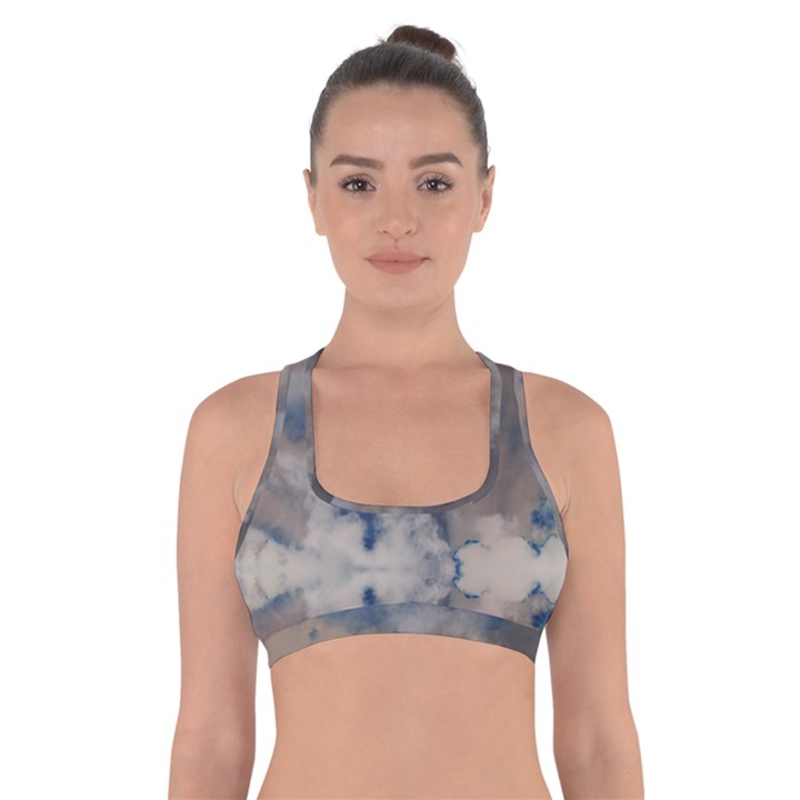 Deep Time Clouds Cross Back Sports Bra