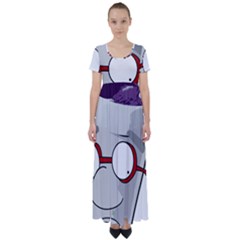 Purple Cup Nerd High Waist Short Sleeve Maxi Dress by grimelab