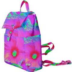 Psychedelic Pink And Red Hibiscus Flower Buckle Everyday Backpack by myrubiogarden