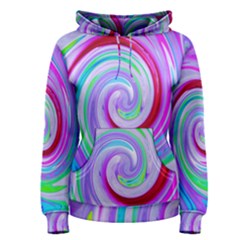 Groovy Abstract Red Swirl On Purple And Pink Women s Pullover Hoodie by myrubiogarden