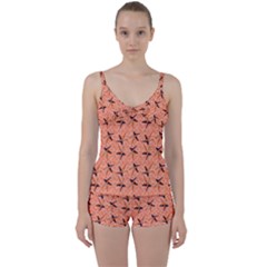 Starfish And Sea Shells Tie Front Two Piece Tankini by Seashineswimwear