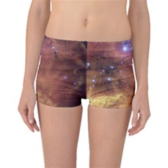 Cosmic Astronomy Sky With Stars Orange Brown And Yellow Boyleg Bikini Bottoms by genx